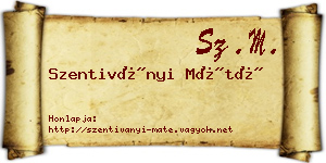 Szentiványi Máté névjegykártya